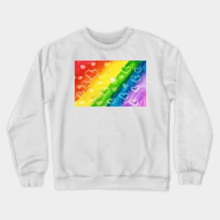 Rainbow love hearts Crewneck Sweatshirt
